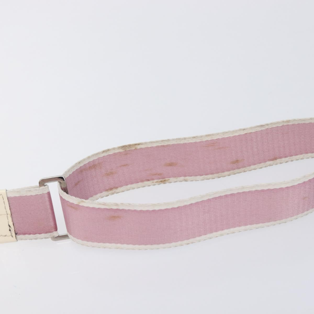 Christian Dior Trotter Canvas Shoulder Bag PVC Pink Silver Auth 212047