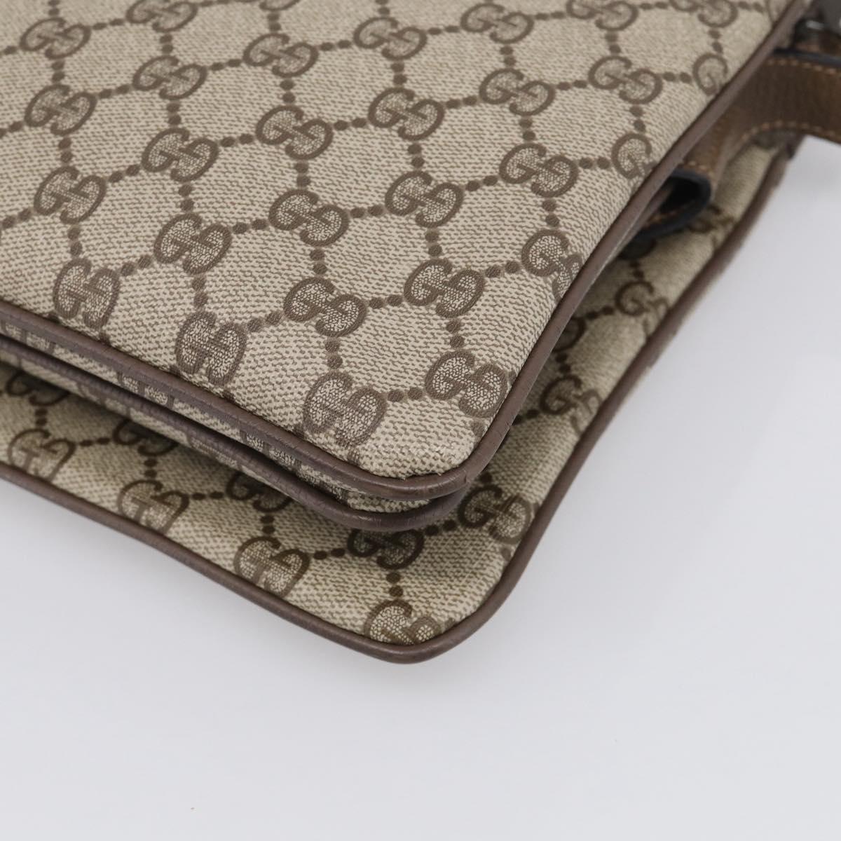 GUCCI GG Supreme Web Sherry Line Bag PVC Beige Gold 14 02 013 Auth 212048