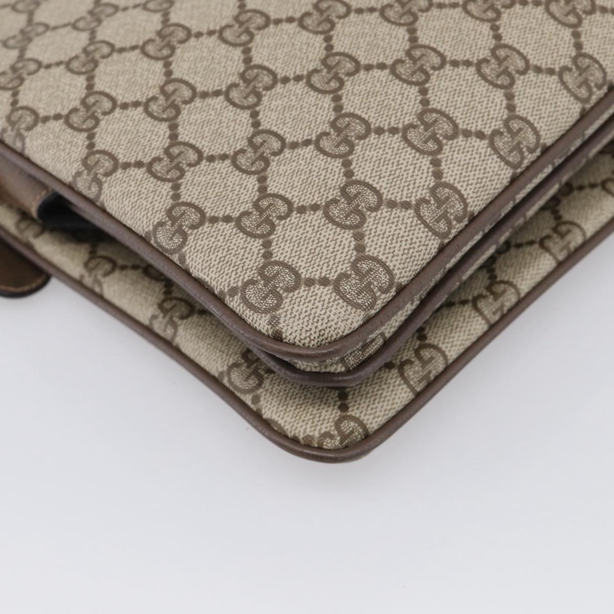 GUCCI GG Supreme Web Sherry Line Bag PVC Beige Gold 14 02 013 Auth 212048