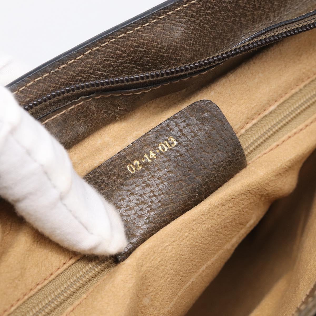 GUCCI GG Supreme Web Sherry Line Bag PVC Beige Gold 14 02 013 Auth 212048
