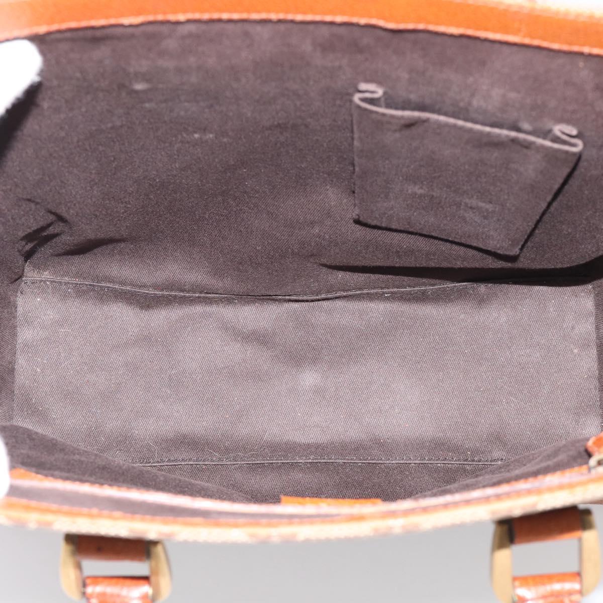 GUCCI GG Canvas Hand Bag Beige Gold 120895 Auth 212051
