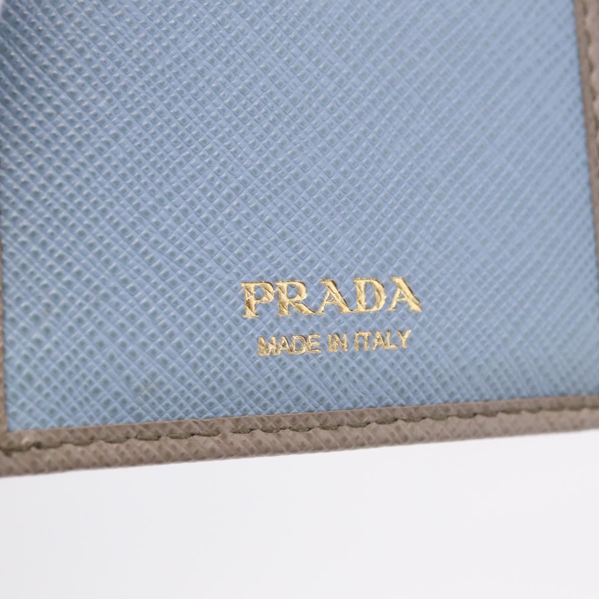 PRADA Trifold Wallet Safiano Leather Beige Gold Auth 212058A