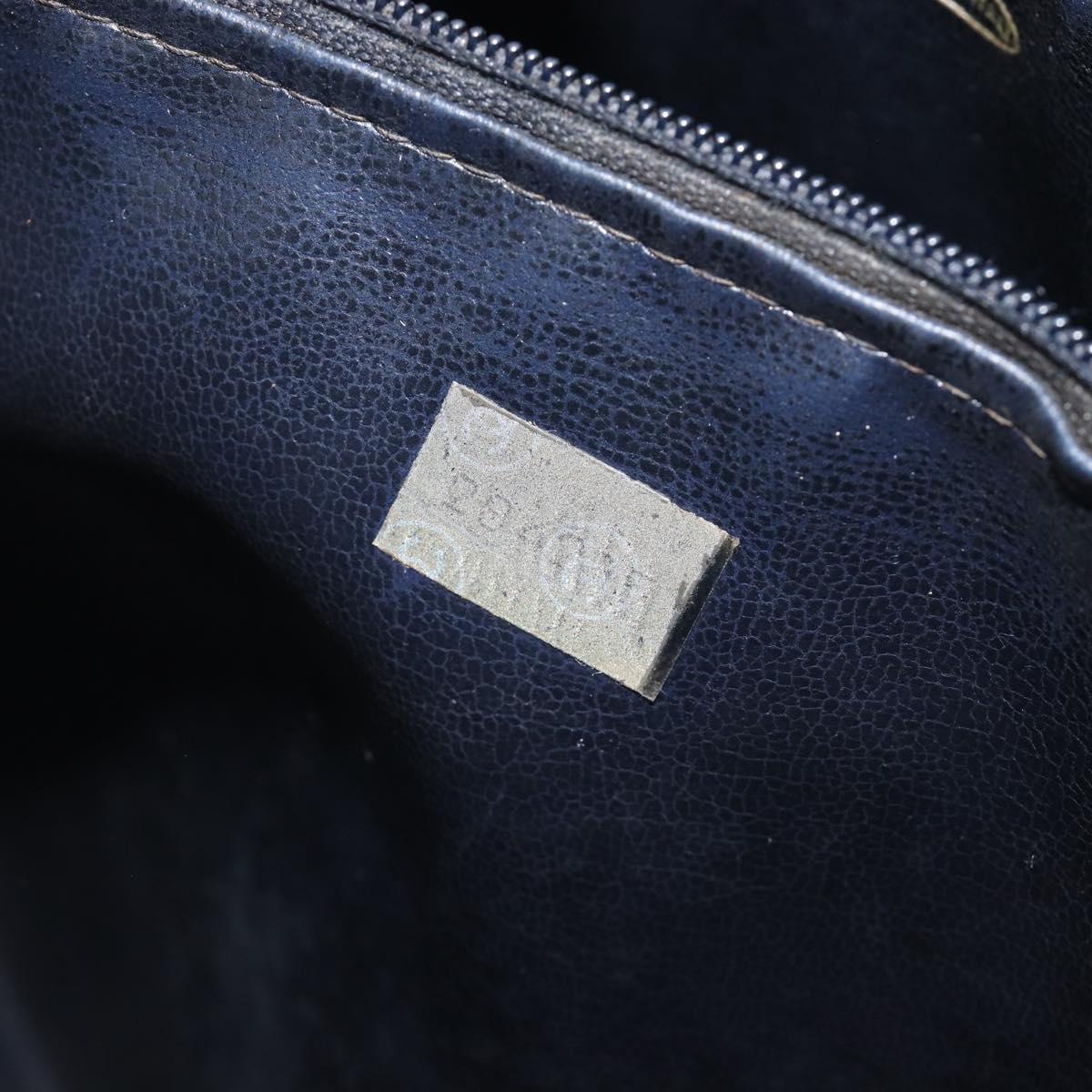 CHANEL Matelasse Chain Shoulder Bag Lamb Skin Navy Gold CC Auth 212060