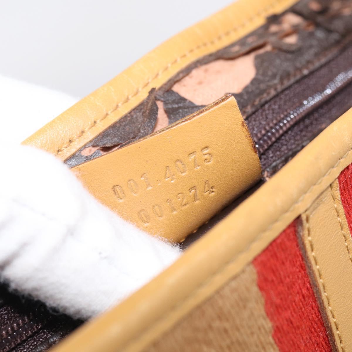 GUCCI GG Canvas Sherry Line Jackie Hand Bag Beige Gold 001 4075 Auth 212064