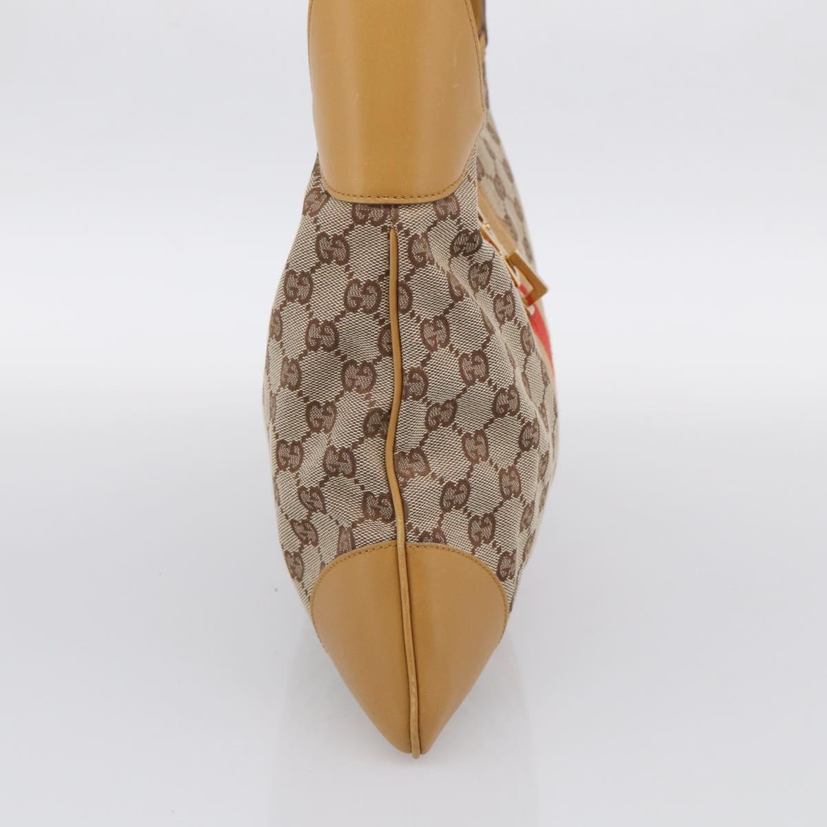 GUCCI GG Canvas Sherry Line Jackie Hand Bag Beige Gold 001 4075 Auth 212064