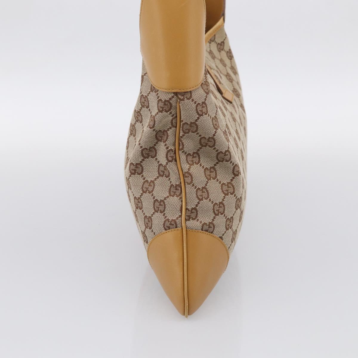 GUCCI GG Canvas Sherry Line Jackie Hand Bag Beige Gold 001 4075 Auth 212064