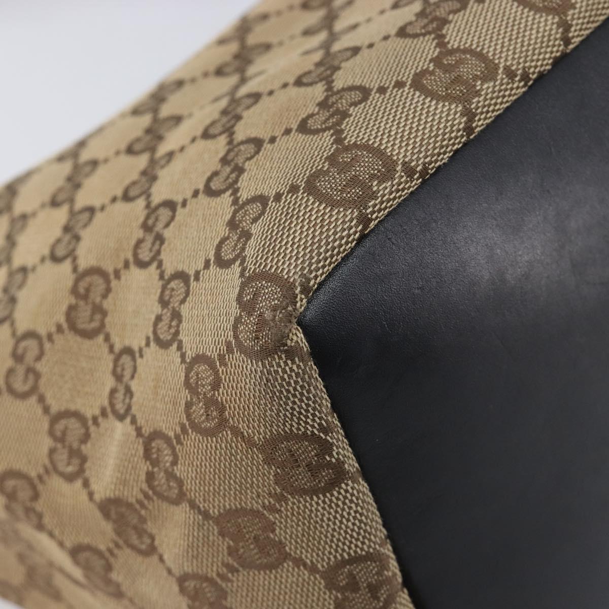 GUCCI GG Canvas Bamboo Hand Bag Beige Silver 000 0531 Auth 212067