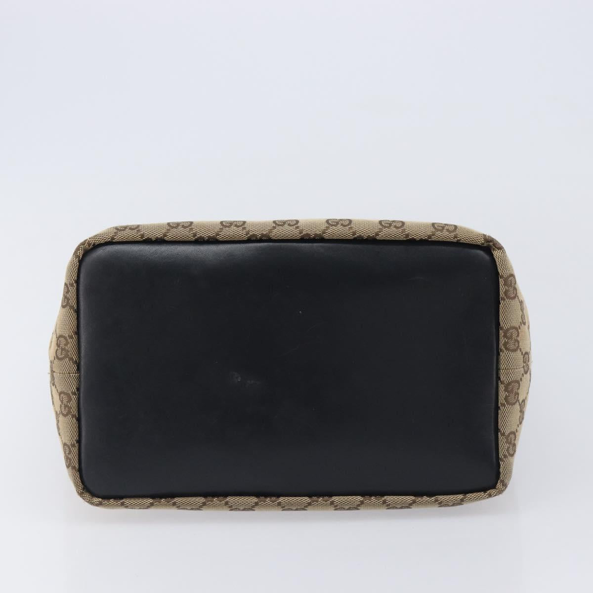 GUCCI GG Canvas Bamboo Hand Bag Beige Silver 000 0531 Auth 212067
