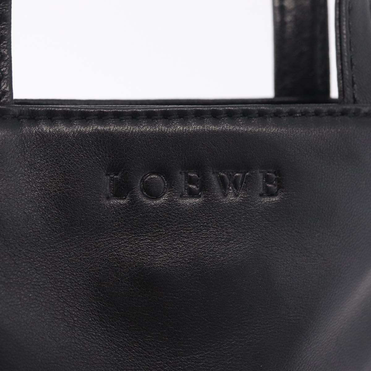 LOEWE Hand Bag Harako leather Brown Black Auth 212083V