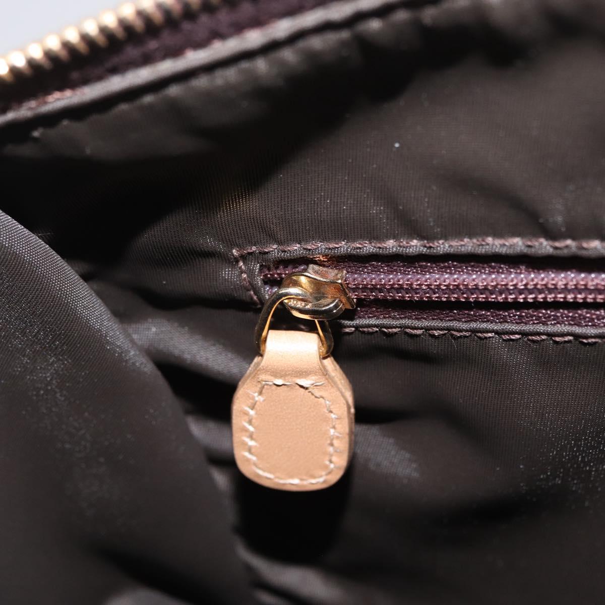 Christian Dior Trotter Canvas Hand Bag Brown Gold Auth 212092SAV
