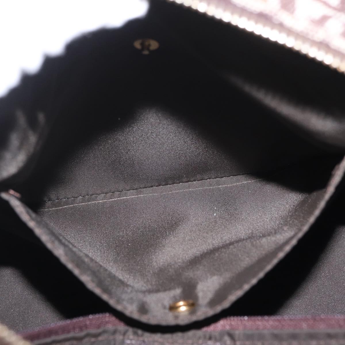 Christian Dior Trotter Canvas Hand Bag Brown Gold Auth 212092SAV