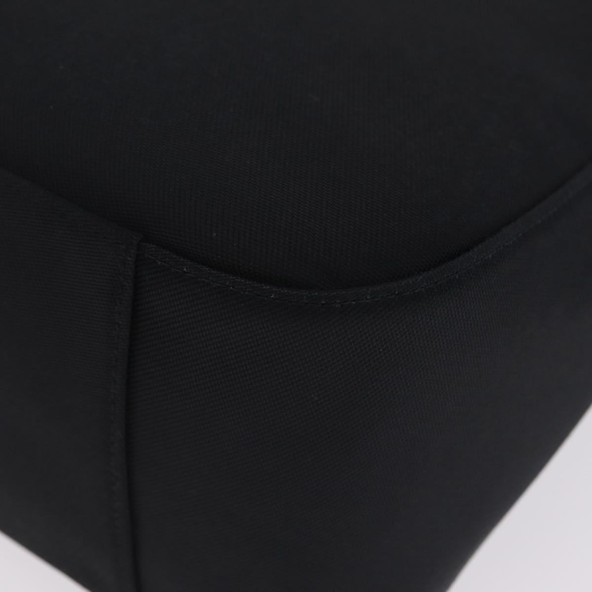 GIVENCHY Hand Bag Nylon Black Gold Auth 212095A
