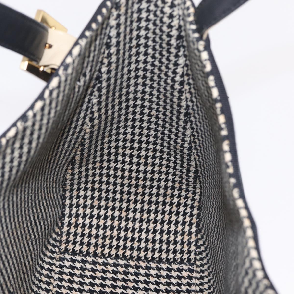 GIVENCHY Hand Bag Nylon Black Gold Auth 212095A