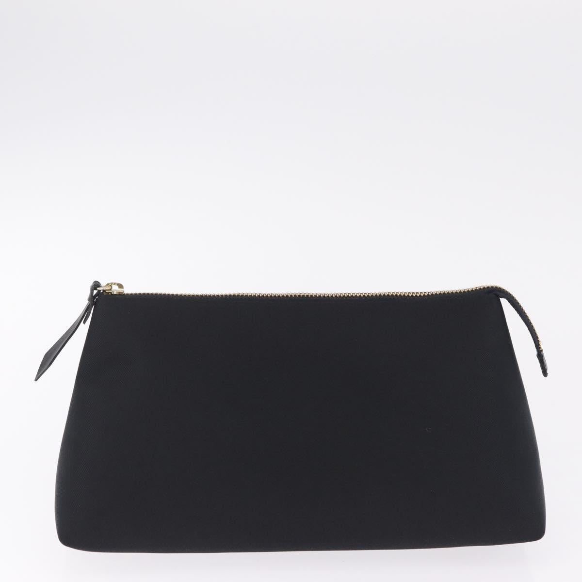 GIVENCHY Hand Bag Nylon Black Gold Auth 212095A