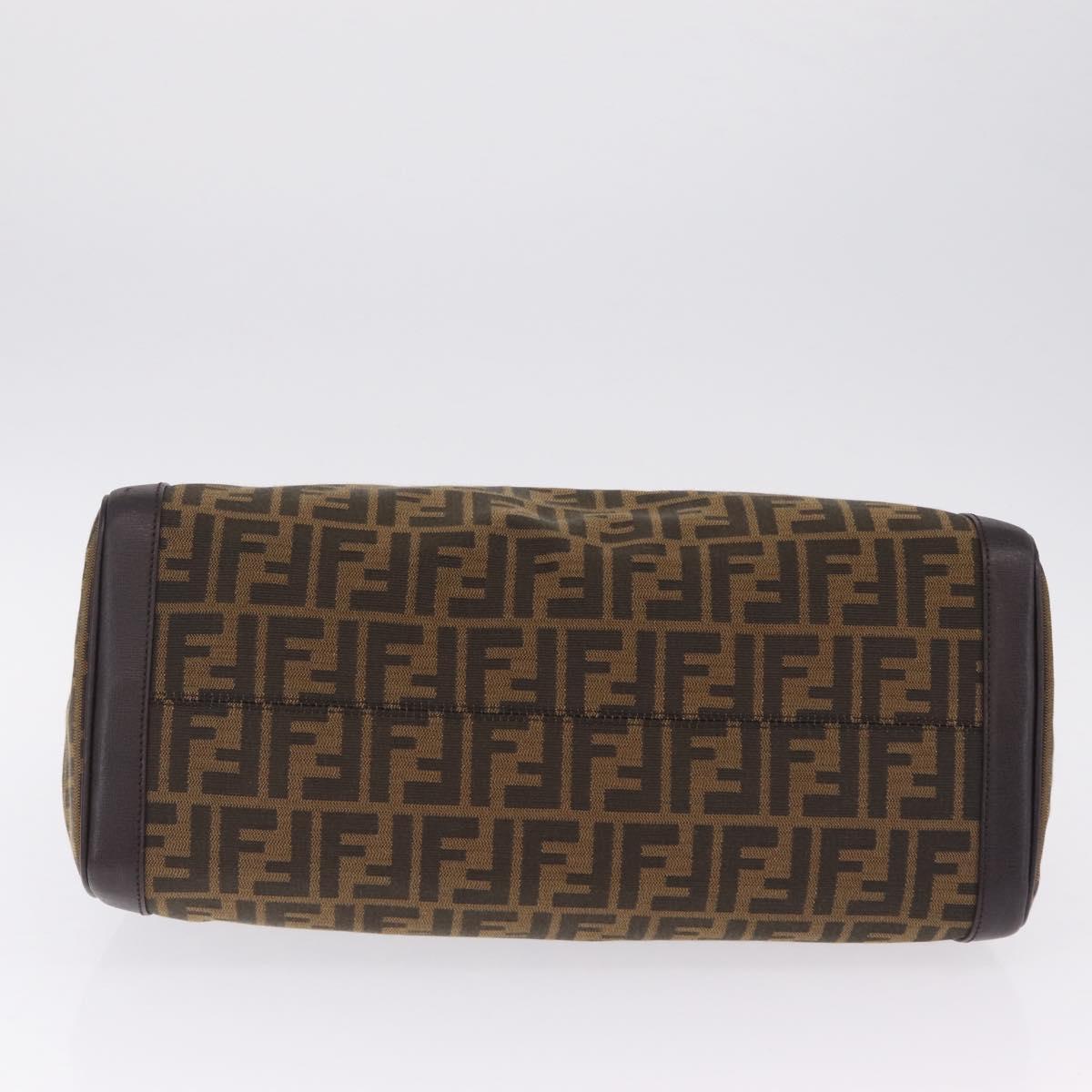 FENDI Zucca Canvas Shoulder Bag Black Brown Auth 212096SAV