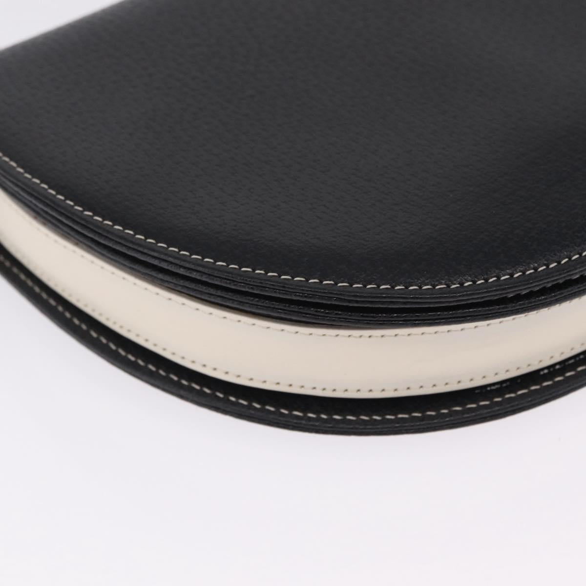 FENDI Shoulder Bag Leather Black Gold Auth 212099V