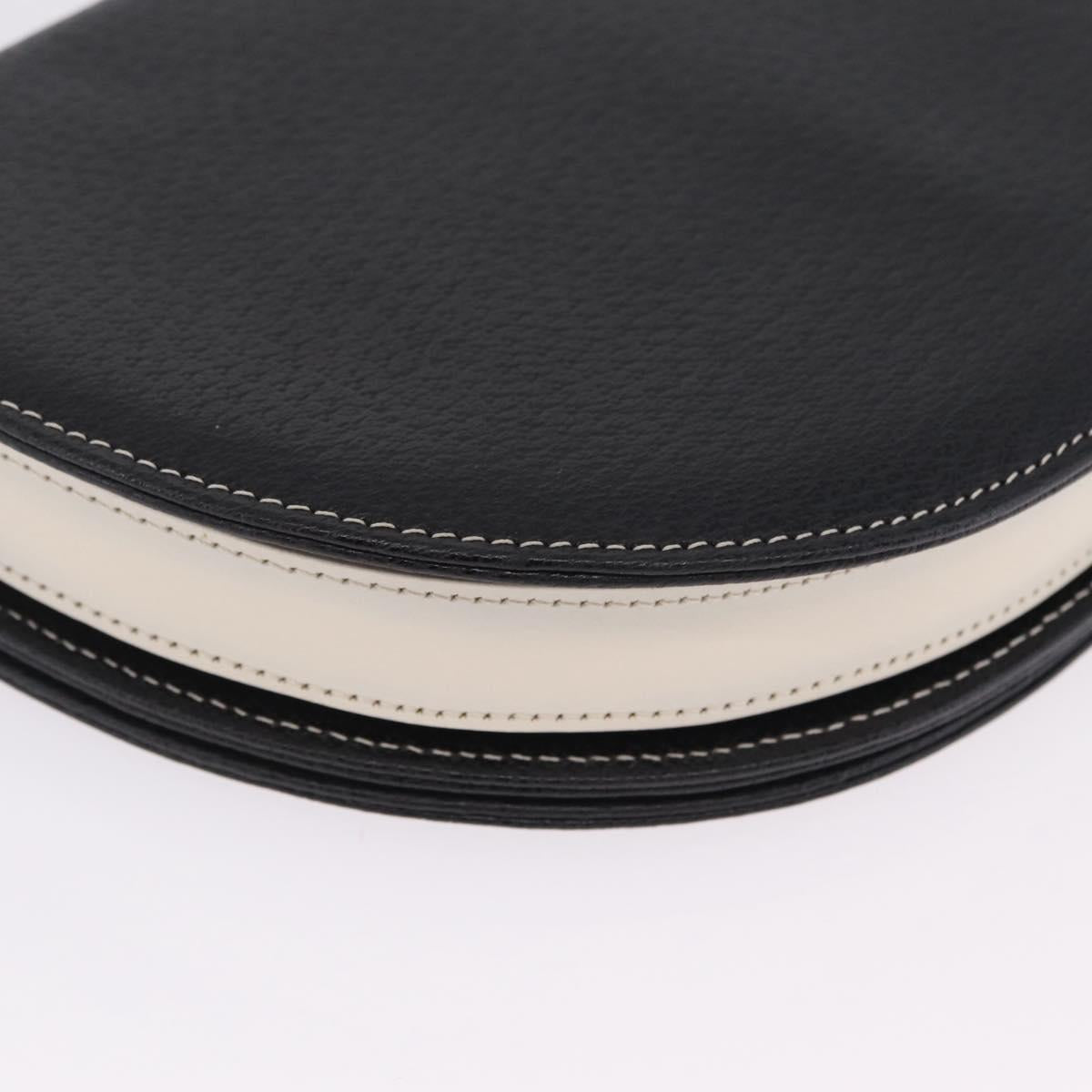 FENDI Shoulder Bag Leather Black Gold Auth 212099V
