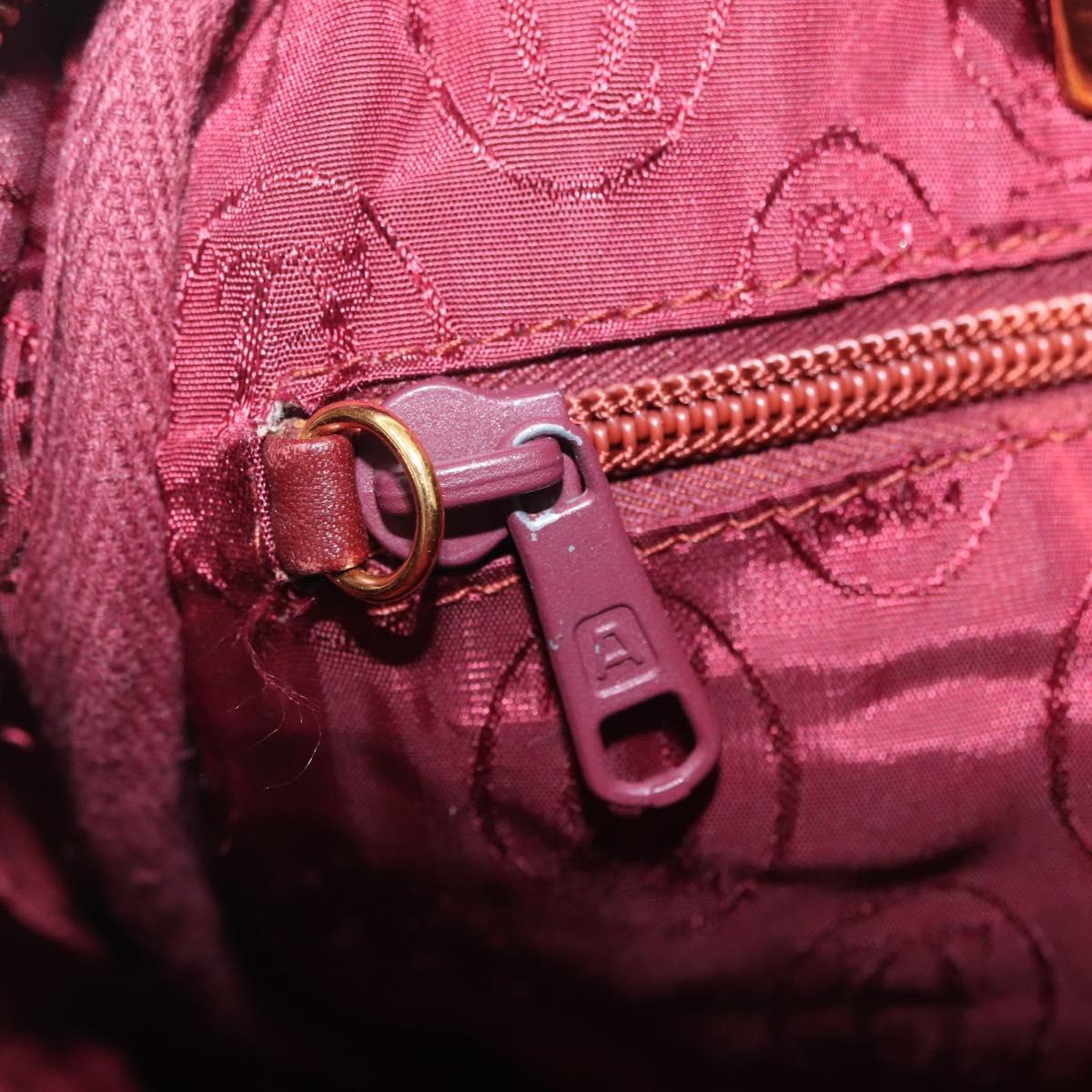 Cartier Must Line Shoulder Bag Leather Bordeaux Gold Auth 212100