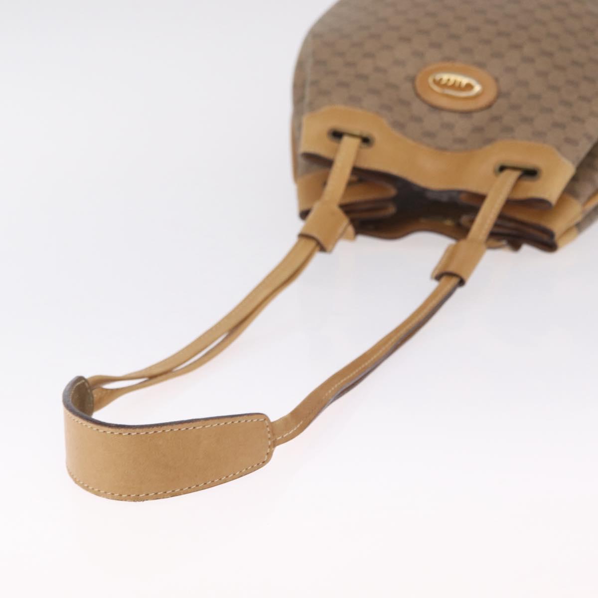 GUCCI Micro GG Supreme Shoulder Bag PVC Beige Gold Auth 212102