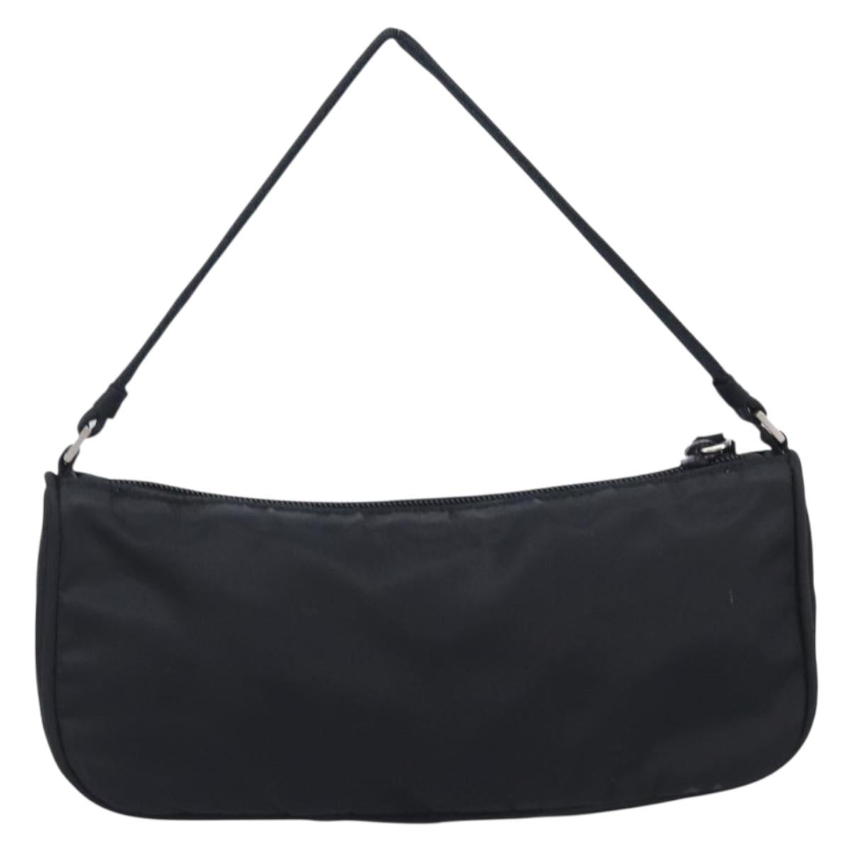 PRADA Accessory Pouch Nylon Black Silver Auth 212103V