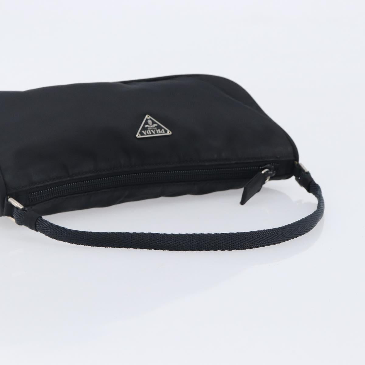 PRADA Accessory Pouch Nylon Black Silver Auth 212103V