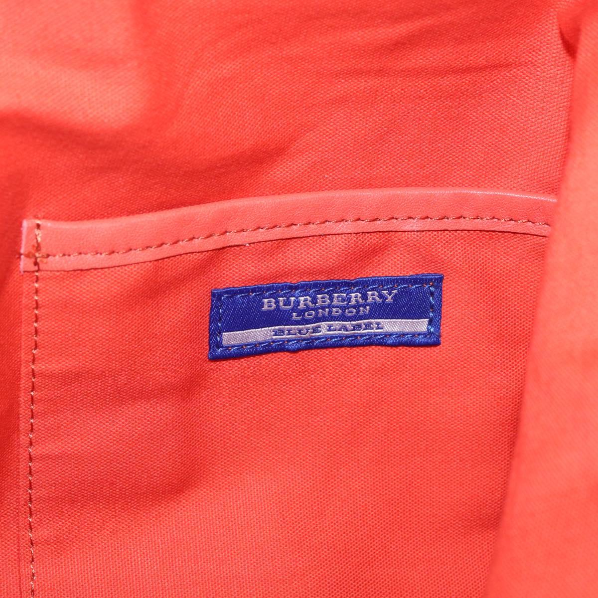 BURBERRY Blue Label Tote Bag Leather Pink Gold Auth 212104A