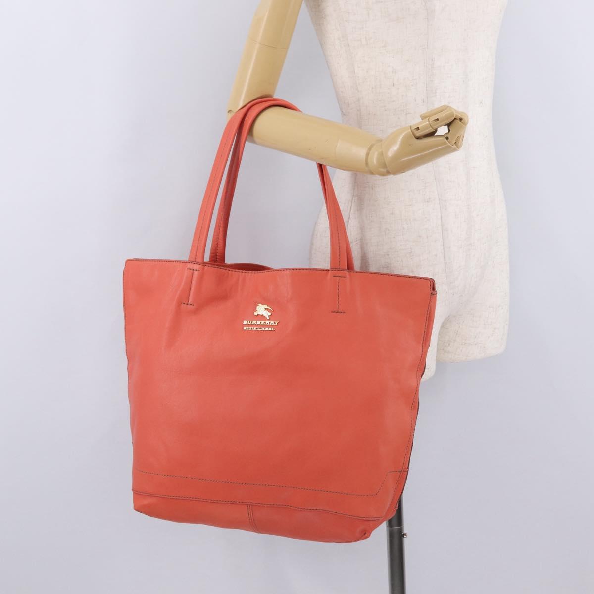 BURBERRY Blue Label Tote Bag Leather Pink Gold Auth 212104A
