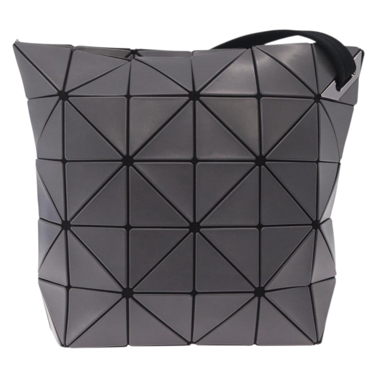 ISSEY MIYAKE BAO BAO Shoulder Bag PVC Canvas Gray Silver Auth 212108A