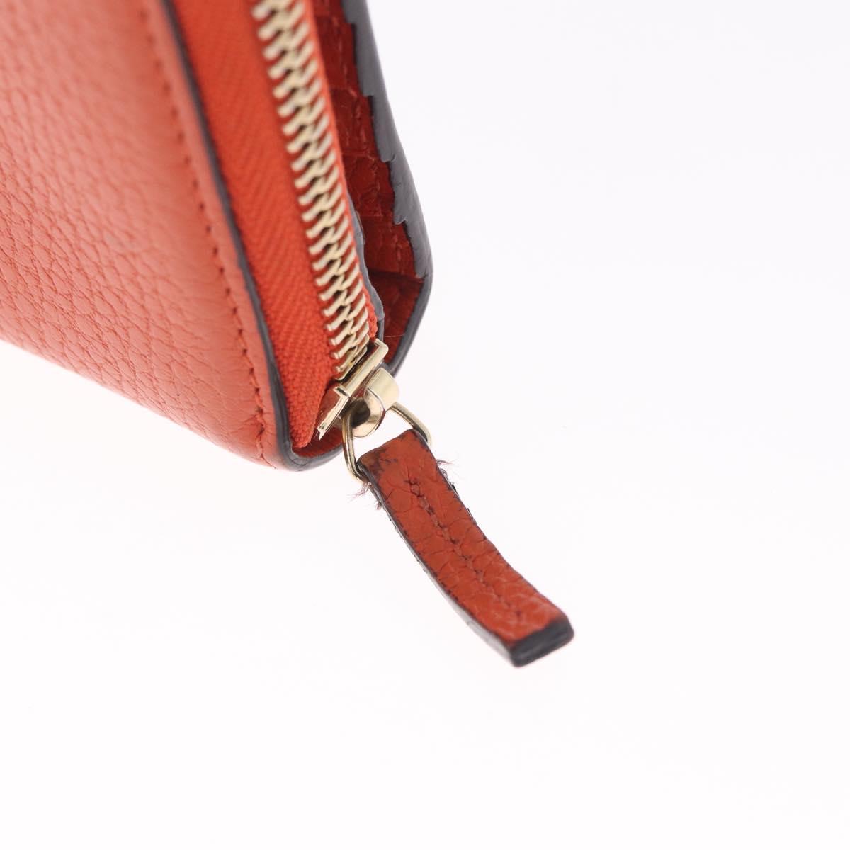 GUCCI Interlocking Long Wallet Leather Outlet Orange Gold 449397 Auth 212115A
