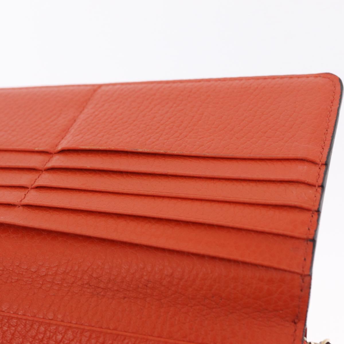 GUCCI Interlocking Long Wallet Leather Outlet Orange Gold 449397 Auth 212115A