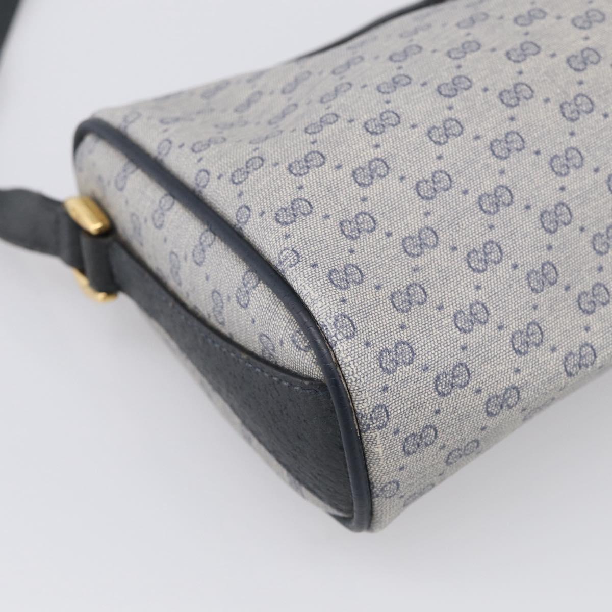 GUCCI Micro GG Supreme Sherry Line Bag PVC Navy Gold 89 02 018 Auth 212116