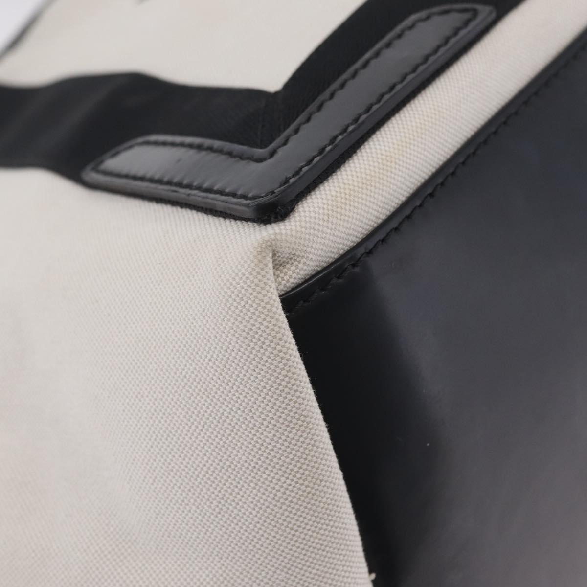 Balenciaga Navy Cabas S Hand Bag Canvas White Silver 581292 Auth 212117A