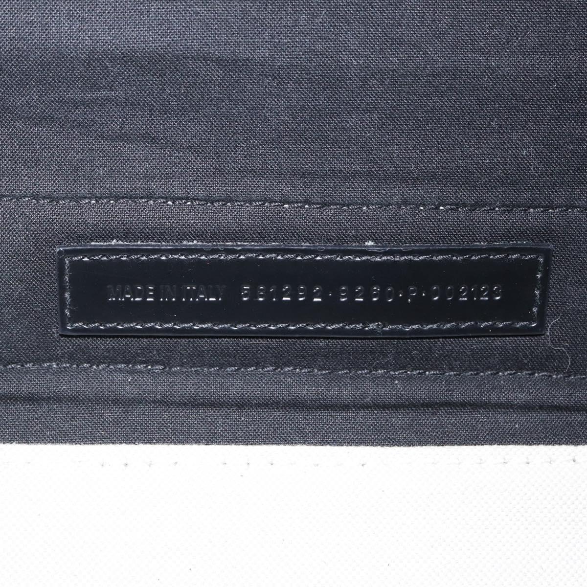 Balenciaga Navy Cabas S Hand Bag Canvas White Silver 581292 Auth 212117A