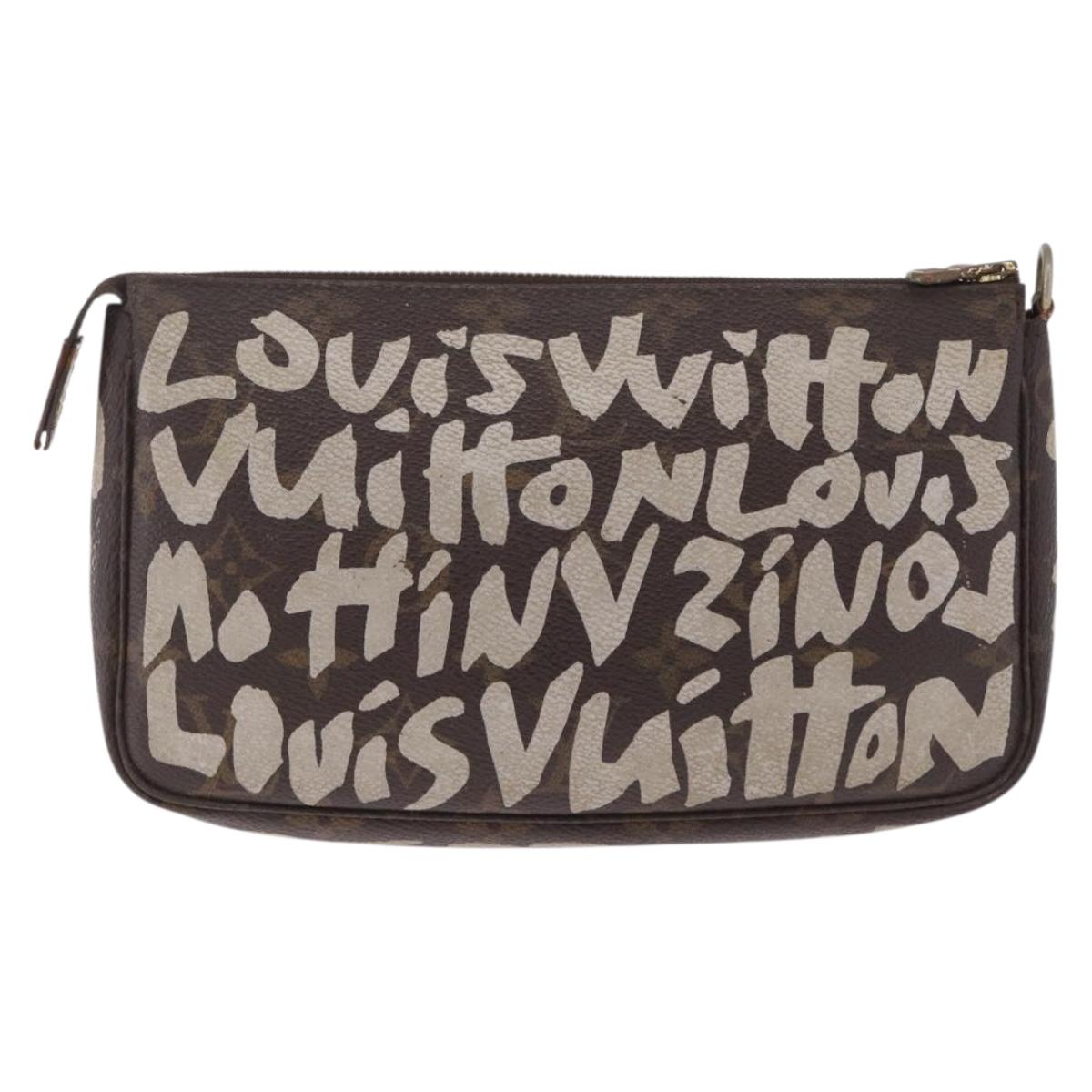 LOUIS VUITTON Graffiti Pochette Accessoires Pouch White M92192 LV Auth 212118
