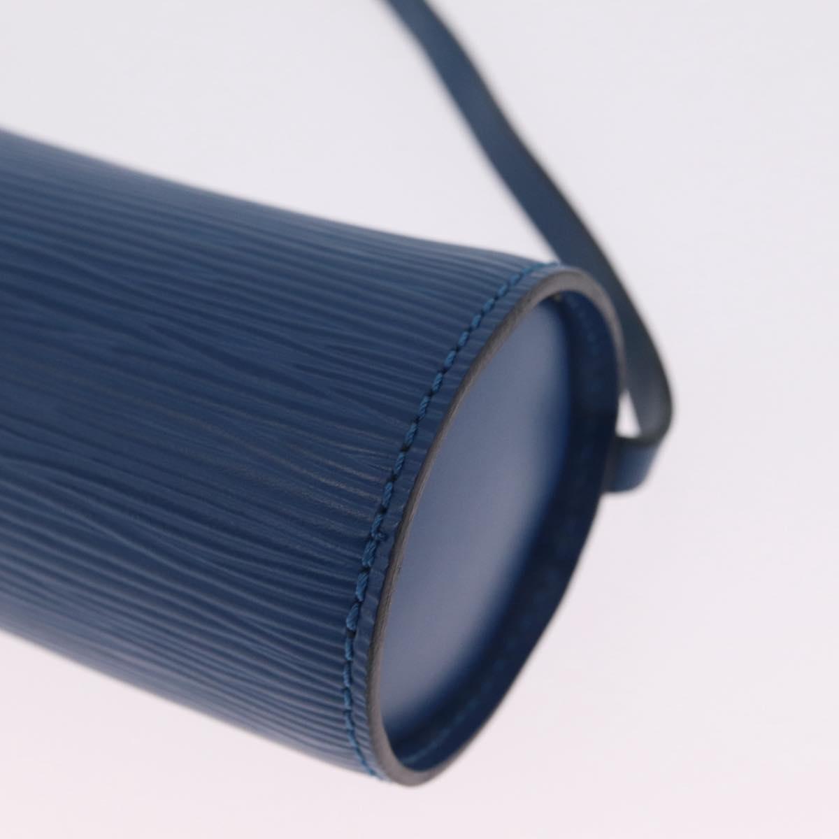 LOUIS VUITTON Epi Soufflot Pouch Blue LV Auth 212119V