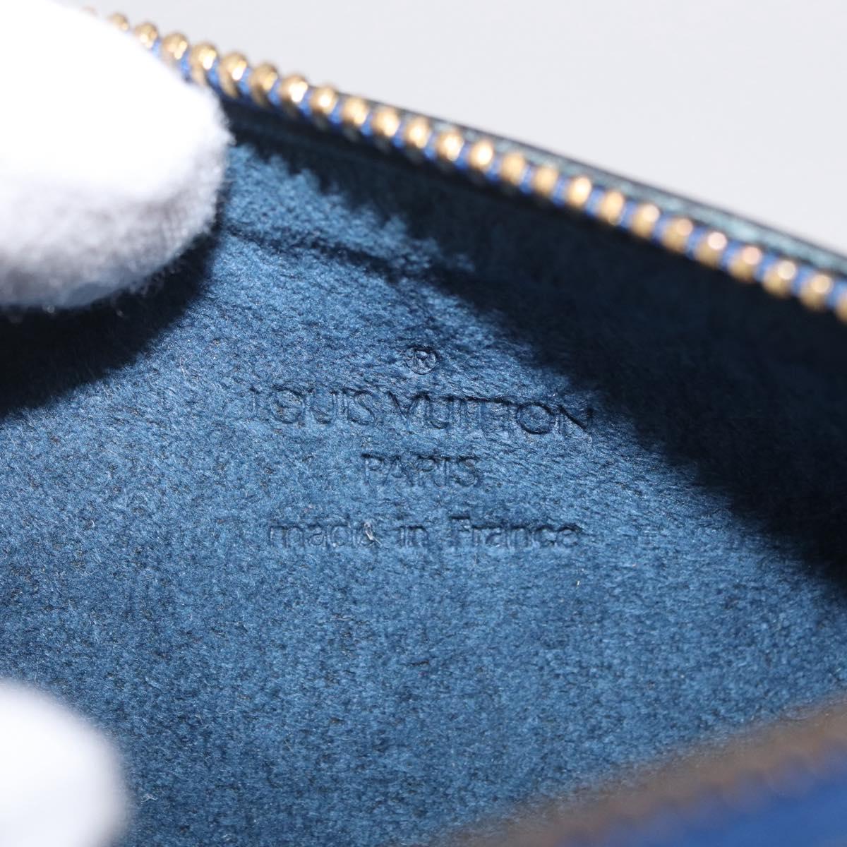 LOUIS VUITTON Epi Soufflot Pouch Blue LV Auth 212119V