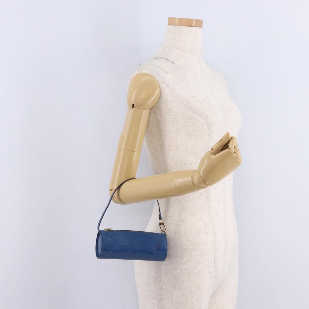 LOUIS VUITTON Epi Soufflot Pouch Blue LV Auth 212119V