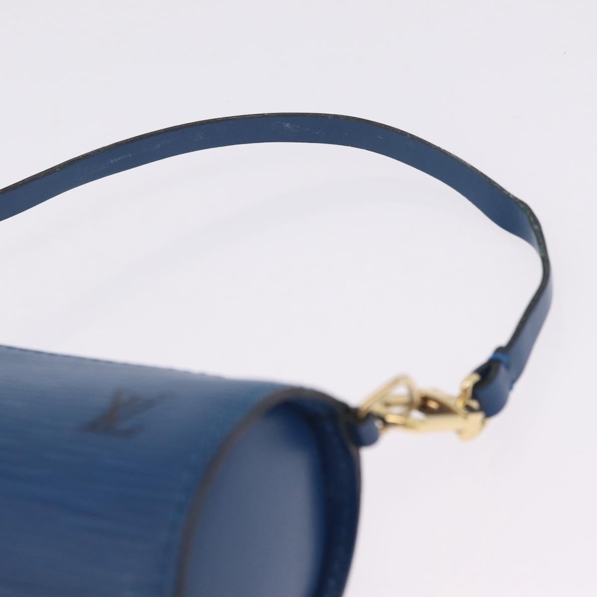 LOUIS VUITTON Epi Soufflot Pouch Blue LV Auth 212119V