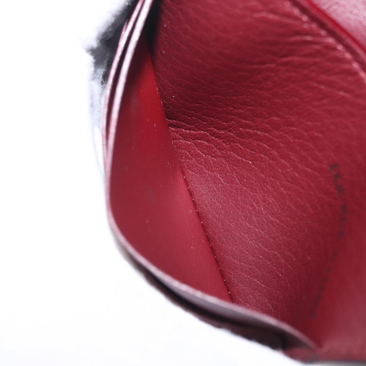 Cartier Bifold Wallet Leather Black Silver Auth 212120M
