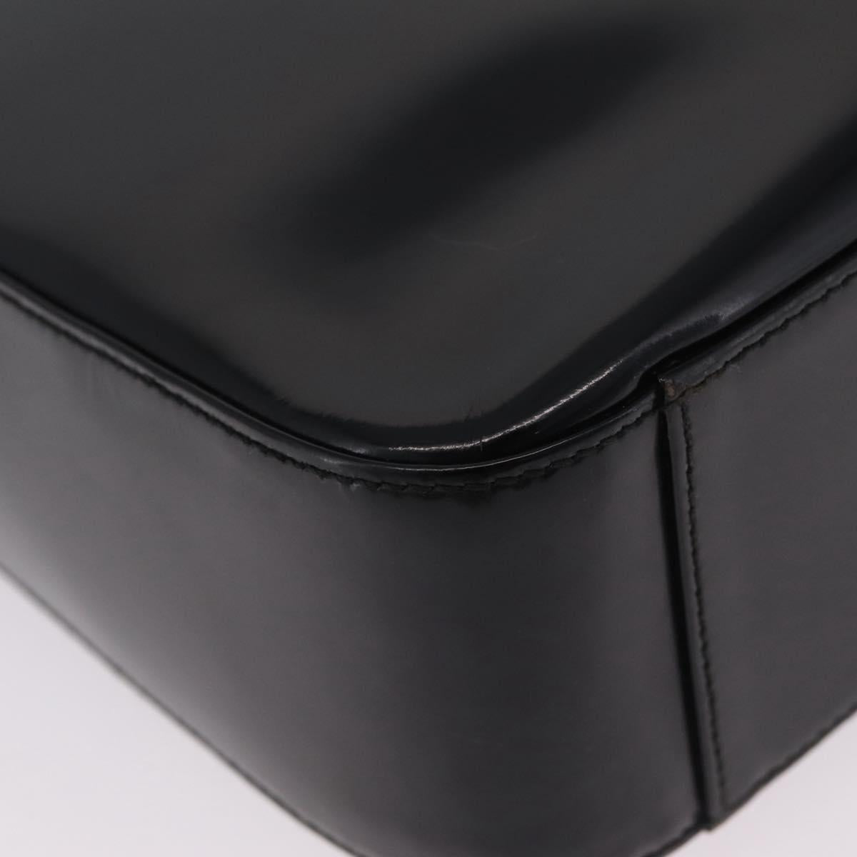 GUCCI Shoulder Bag Patent Leather Black Silver 000 1013 0506 Auth 212123