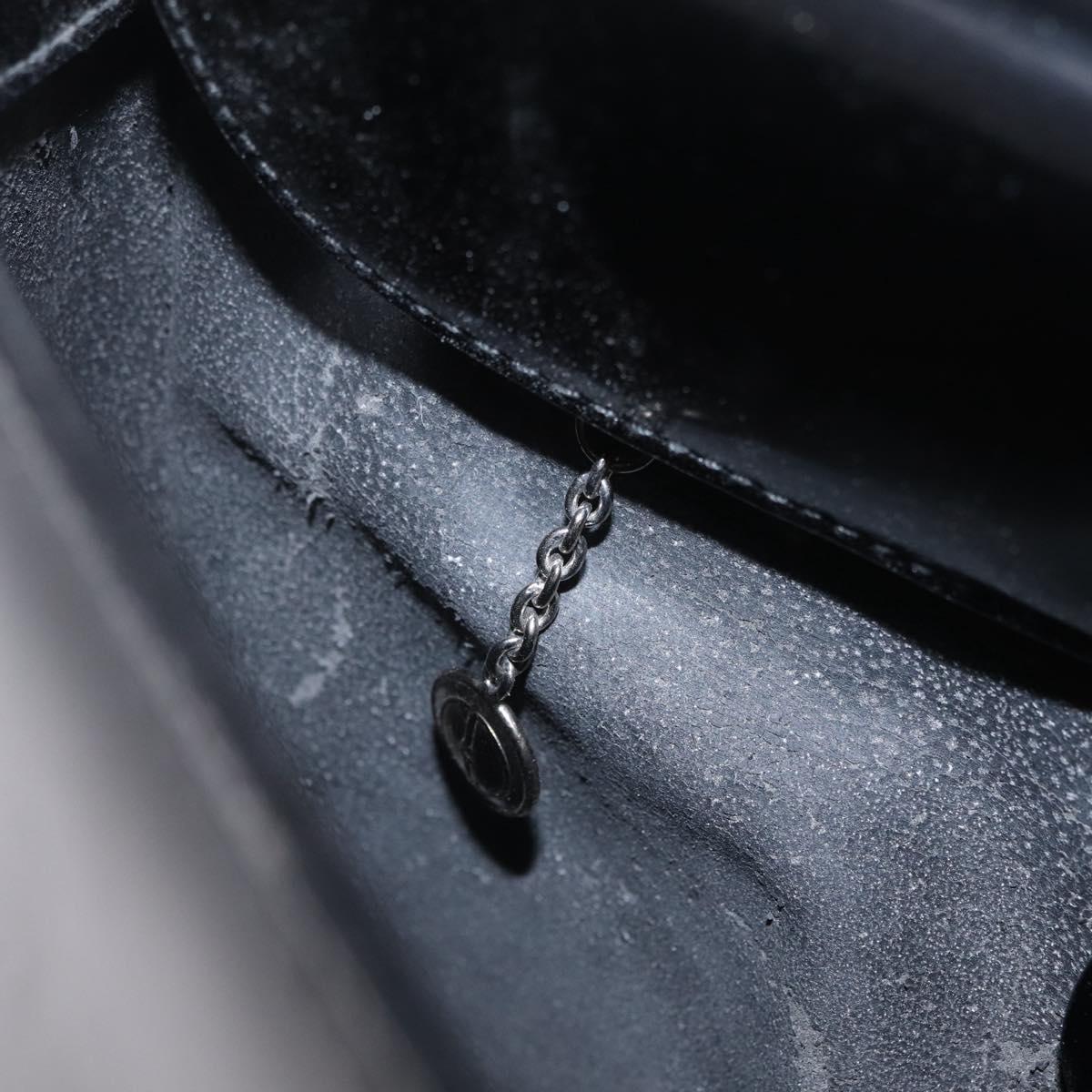 GUCCI Shoulder Bag Patent Leather Black Silver 000 1013 0506 Auth 212123