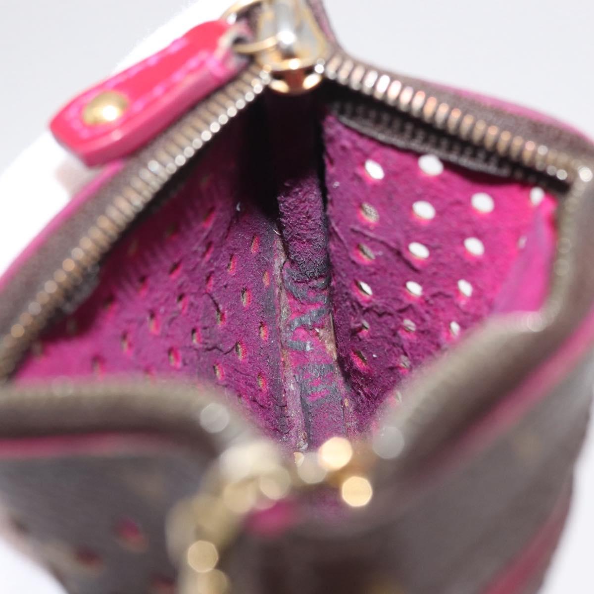 LOUIS VUITTON Perfo Pochette Cles Coin Purse Orange M95222 LV Auth 212126