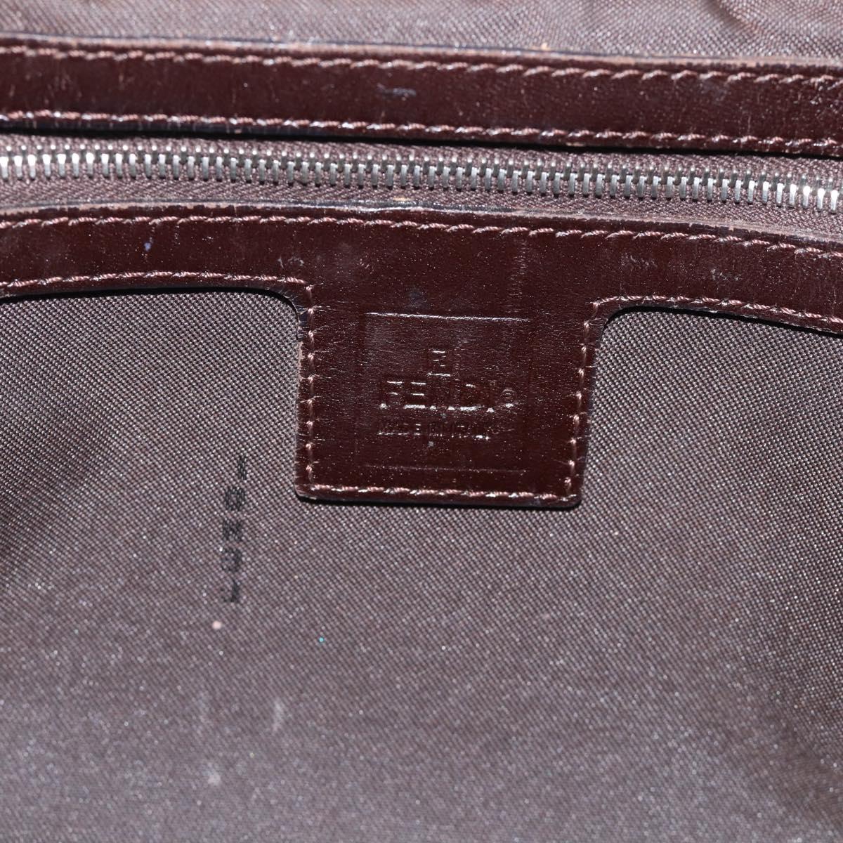 FENDI Zucca Canvas Shoulder Bag Black Silver Auth 212133V