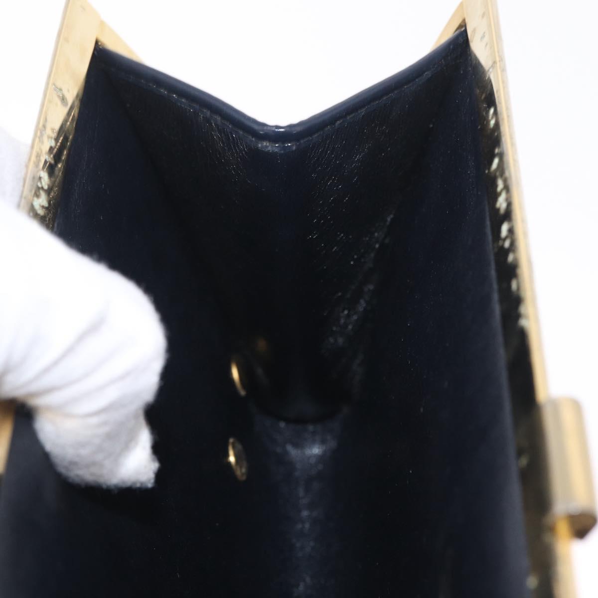 Christian Dior Trotter Canvas Clutch Bag Navy Gold Auth 212137