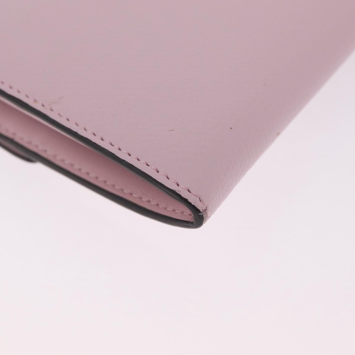 FENDI Continental Long Wallet Leather Pink Gold Auth 212147M