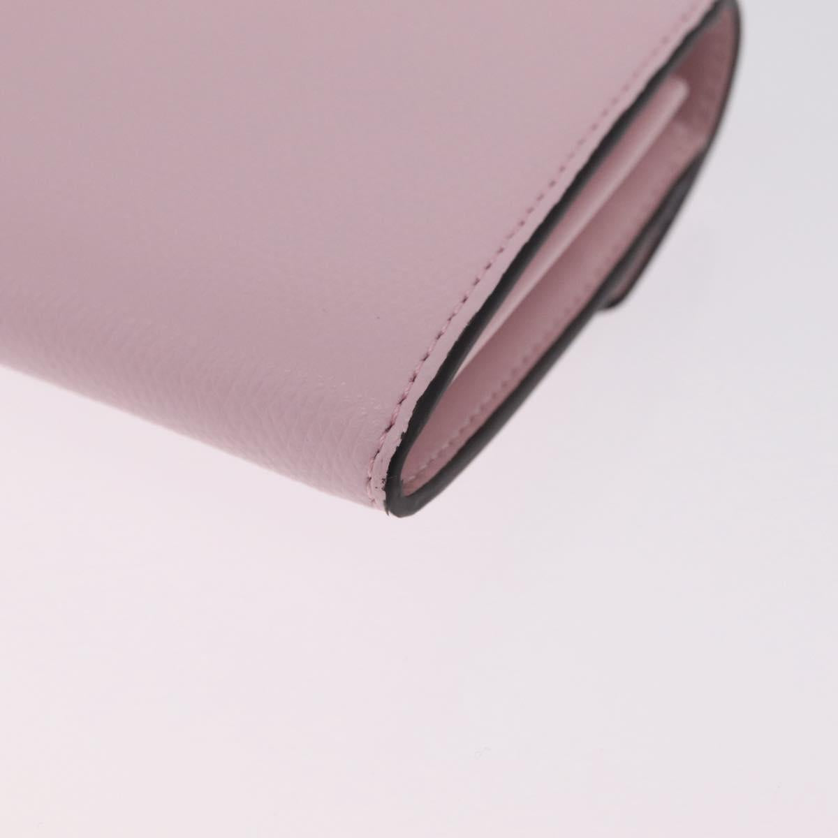 FENDI Continental Long Wallet Leather Pink Gold Auth 212147M