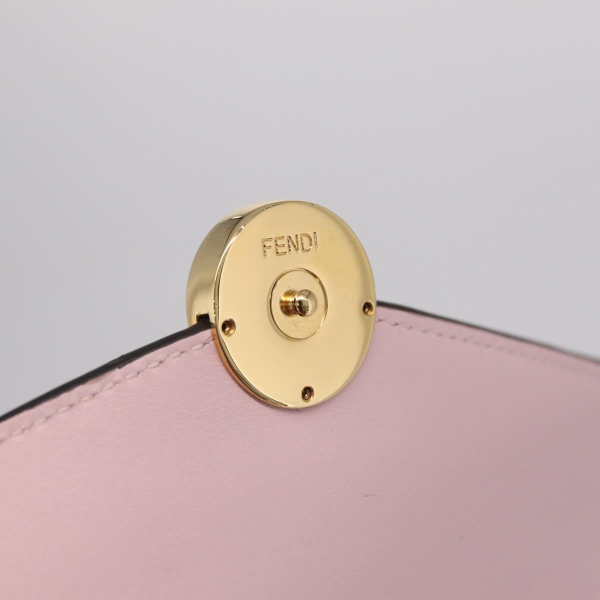 FENDI Continental Long Wallet Leather Pink Gold Auth 212147M