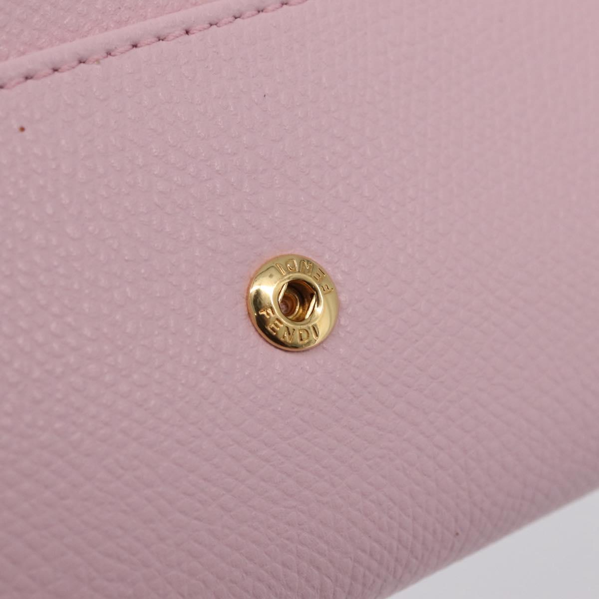 FENDI Continental Long Wallet Leather Pink Gold Auth 212147M