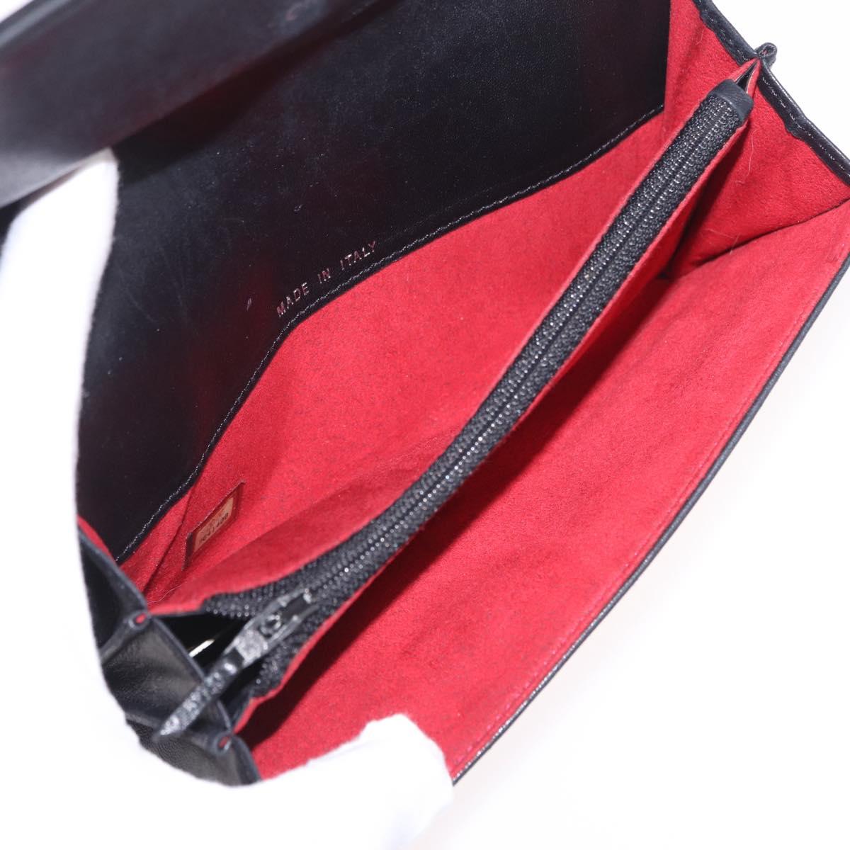 CHANEL Choco Bar line Long Wallet Patent Leather Black Silver CC Auth 212148A
