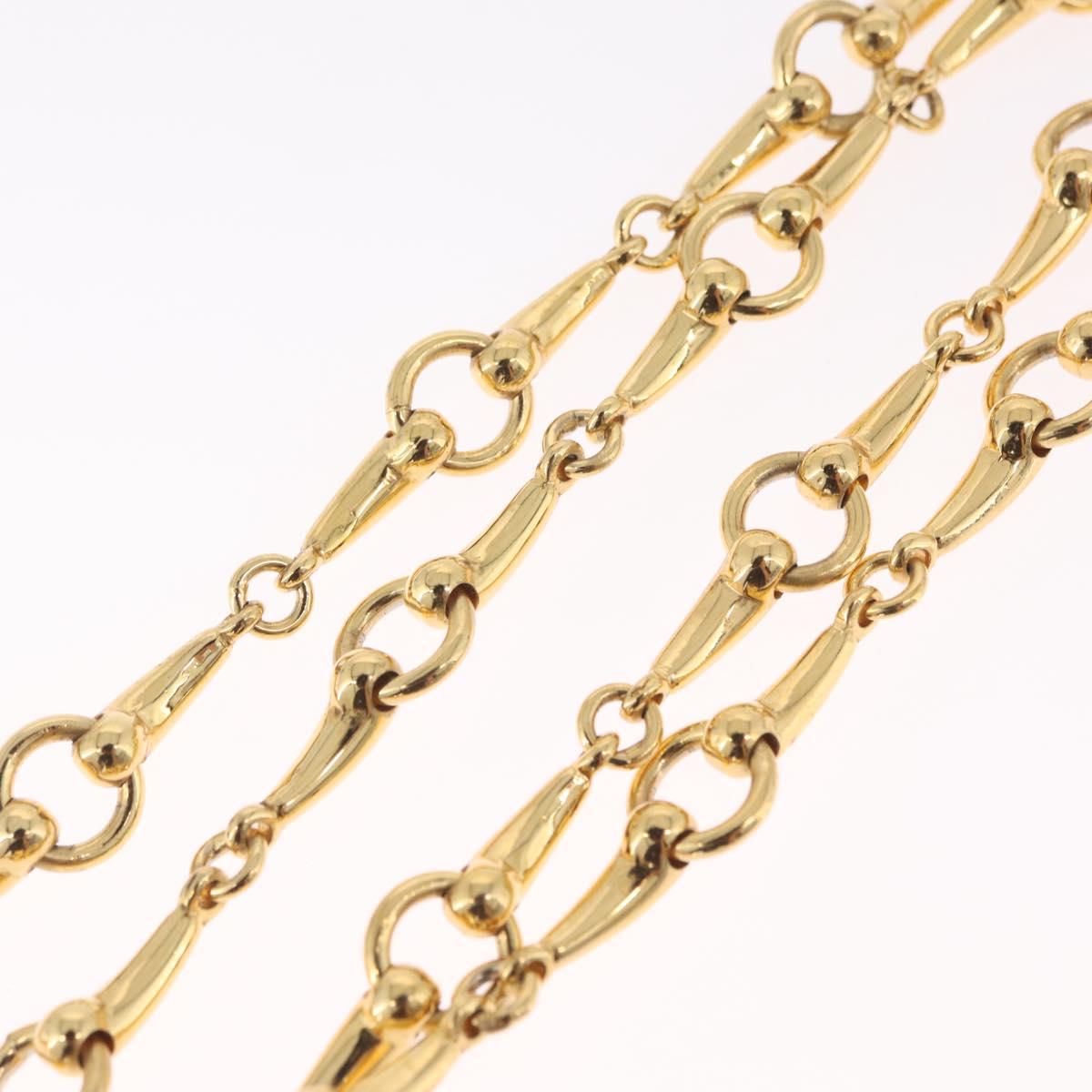 GUCCI Horsebit Chain Belt Metal 30.3"" Gold Auth 212166M